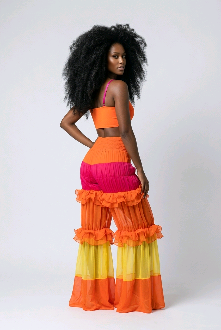Tropical Heat Ruffle Pants Set