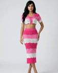 Sorbet Swirl Skirt Set - Pink