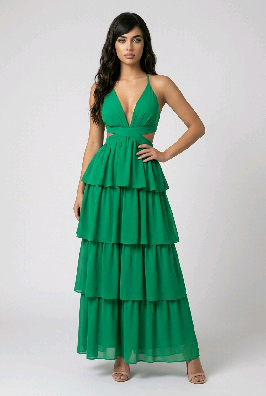 Jade Ruffle Maxi Dress