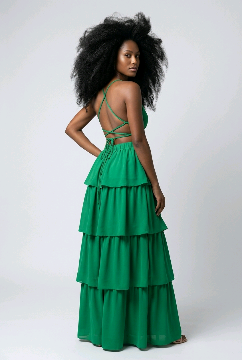 Jade Ruffle Maxi Dress