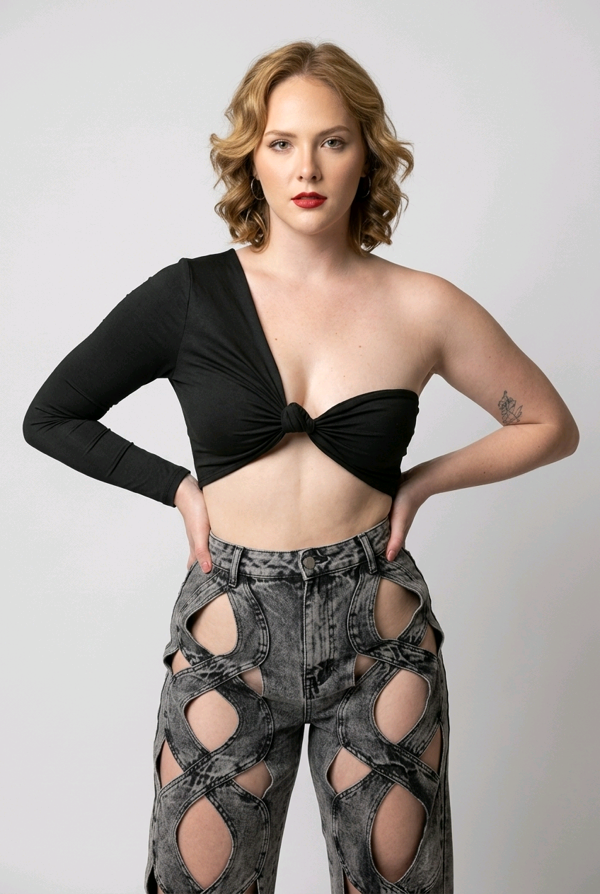 Tori One Sleeve Crop Top