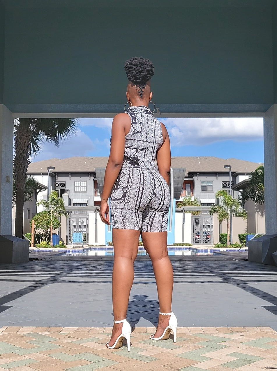 Black Biker Shorts Set