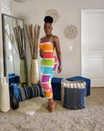 Stripe Crossback Midi Dress
