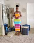Stripe Crossback Midi Dress