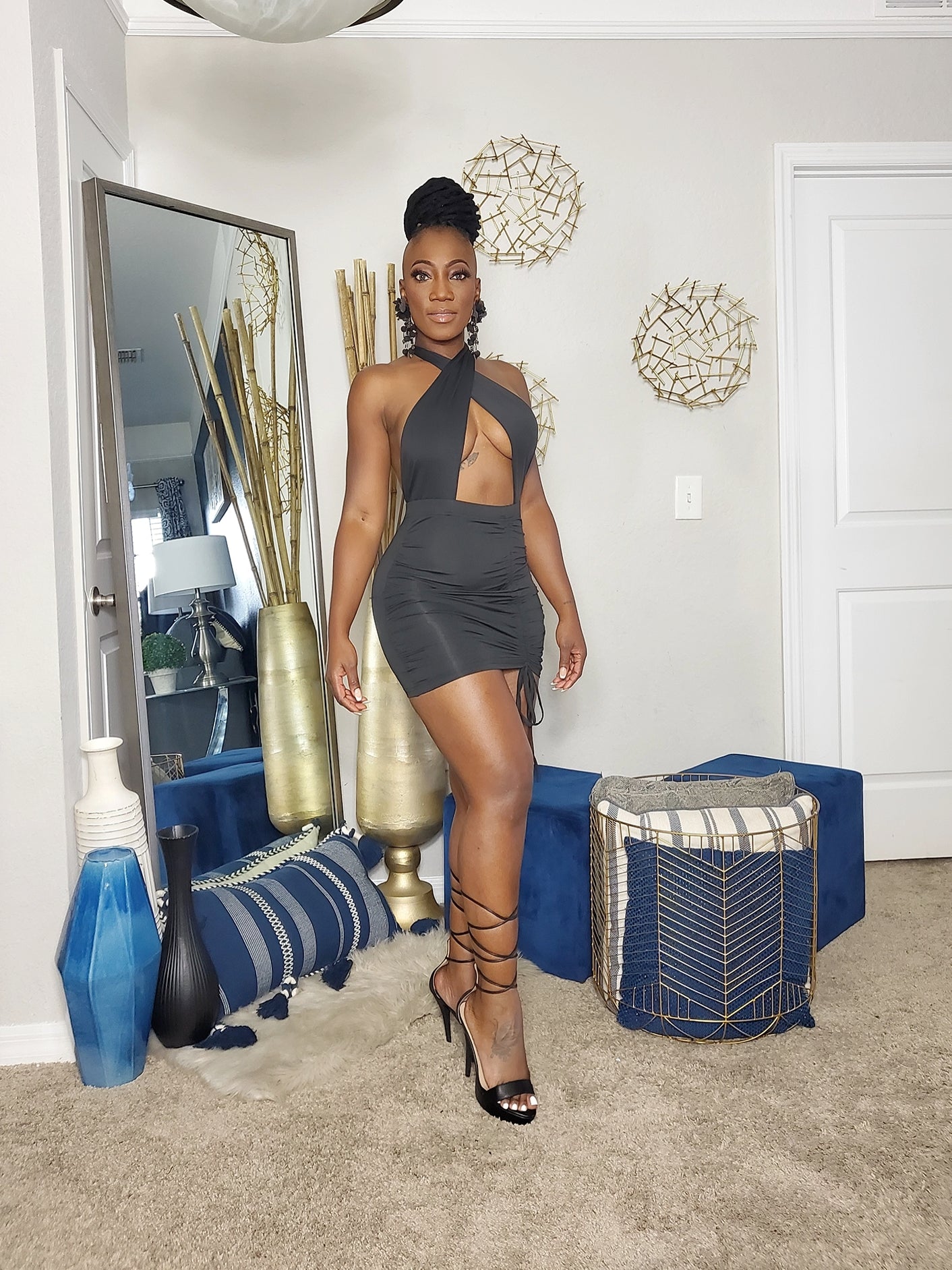 Black Halter Mini Dress