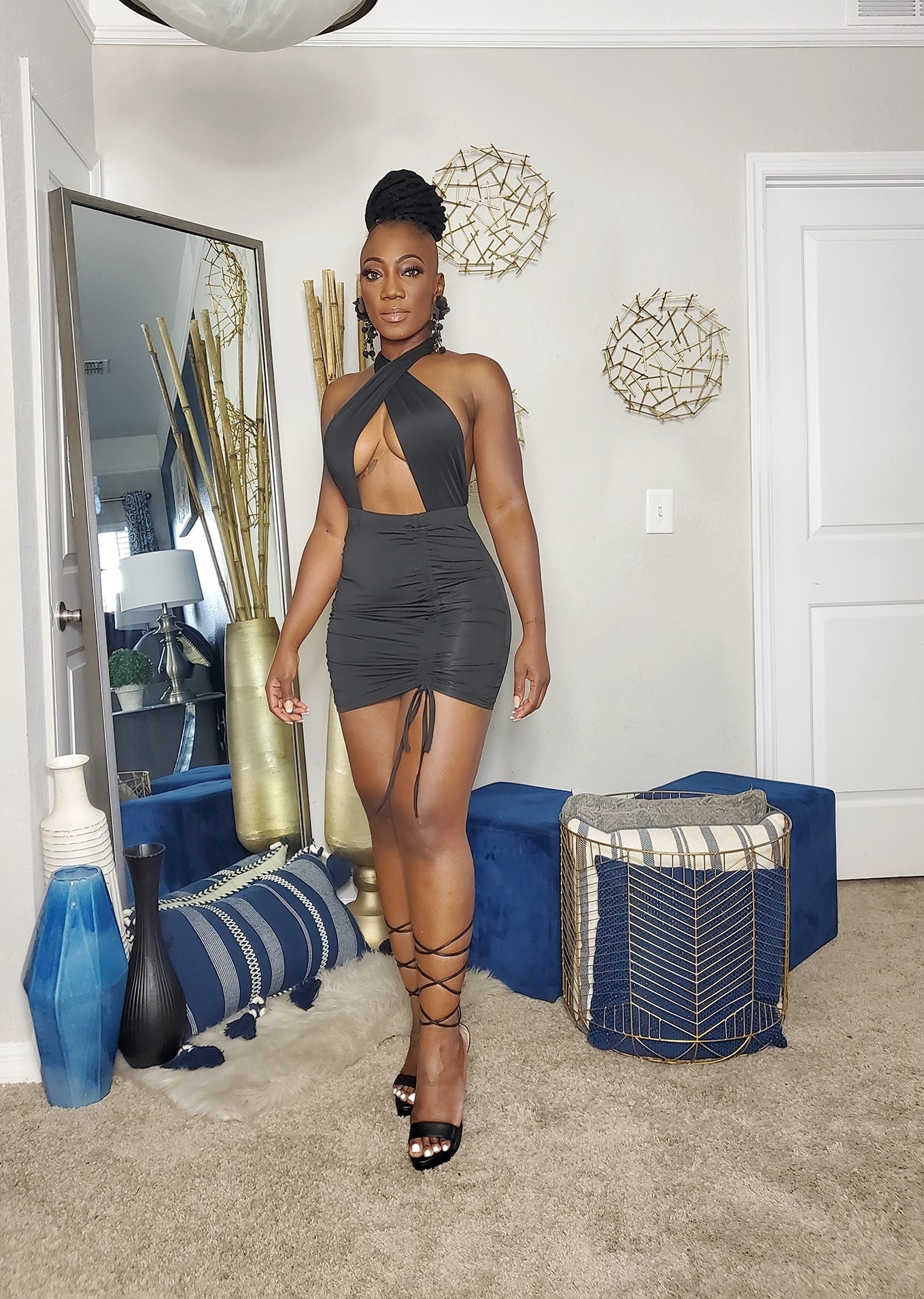 Black Halter Mini Dress
