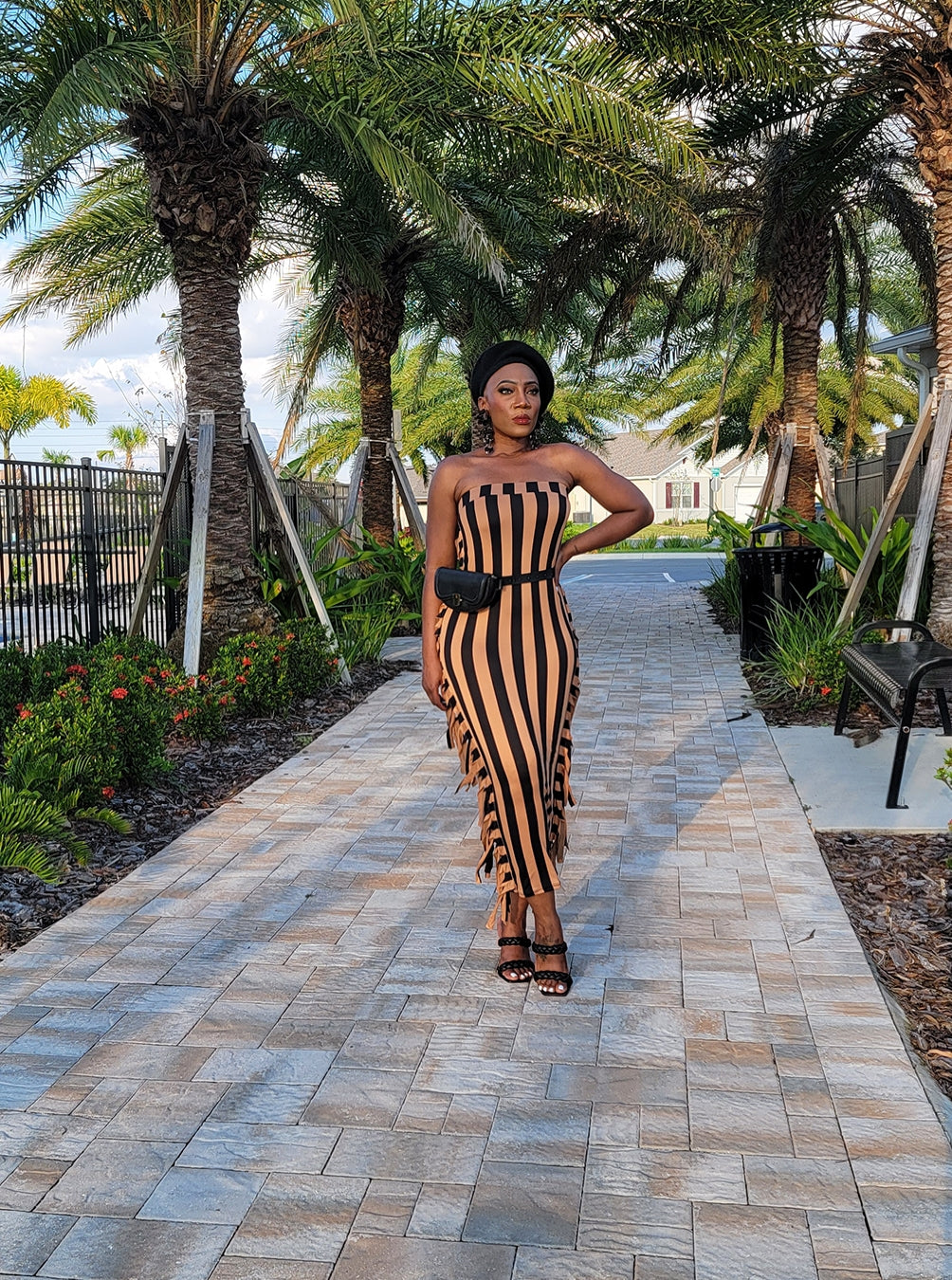 Isabella Stripe Tassel Maxi Skirt