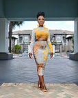 Nothing But Sexy 2pc Skirt Set - Mustard