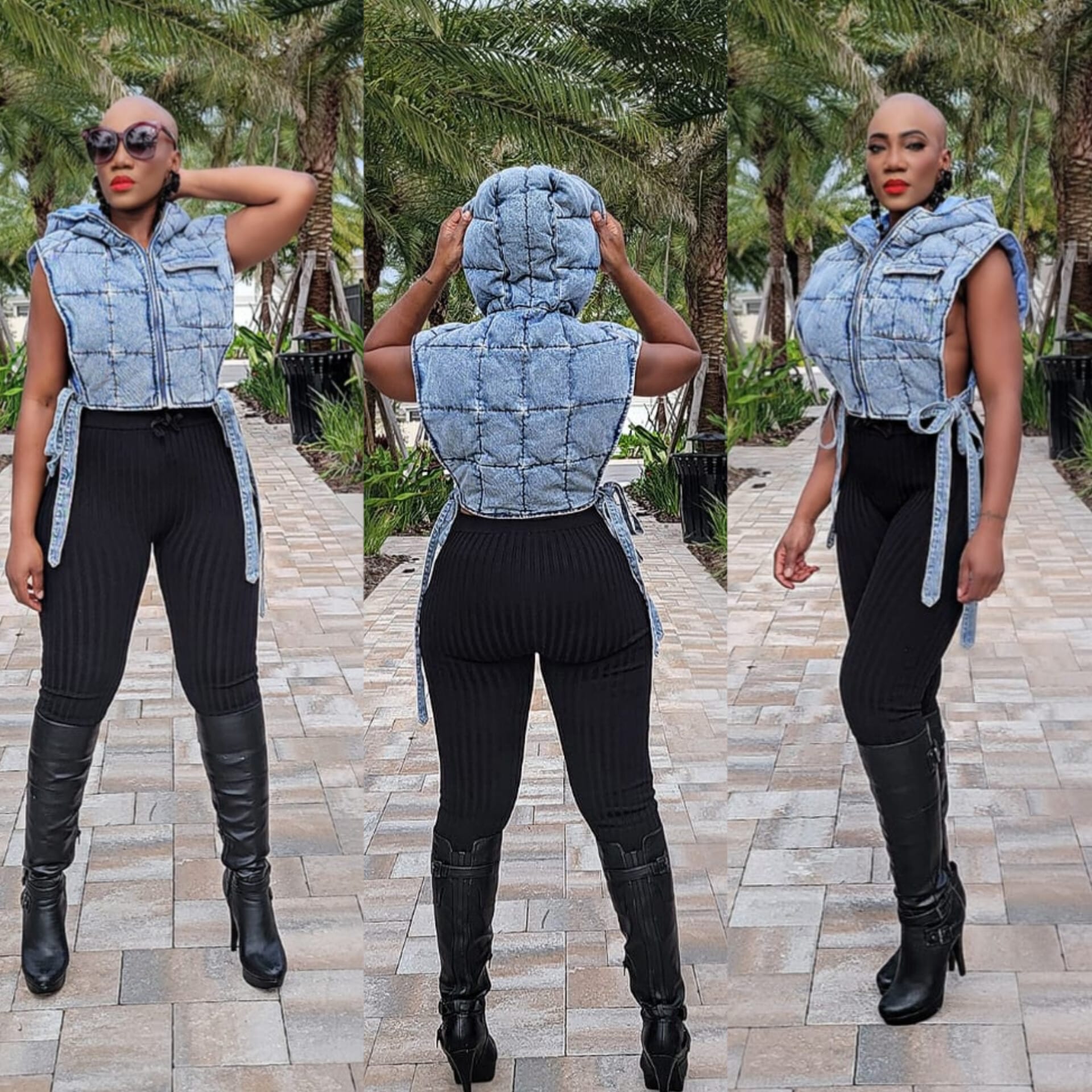 Vogue Denim Puffer Jacket