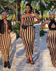 Isabella Stripe Tassel Maxi Skirt