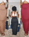 Maxi Skirt With Side Tassels 
